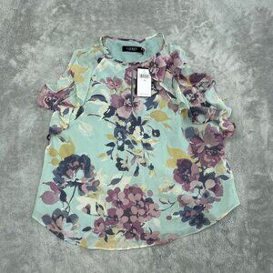 Lauren Ralph Lauren Floral Ruffled Blouse Size 12 Womens Top NWT 2346